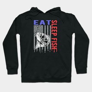 Eat, Sleep, Fish, Vintage Style Funny Fishing Gift Hoodie